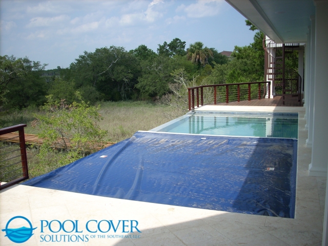 Charleston SC Automatic Pool Cover on Elevated Pool with Infinity Edge