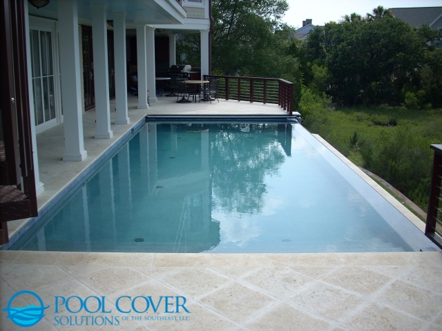 Charleston SC Automatic Pool Cover on Elevated Pool with Infinity Edge
