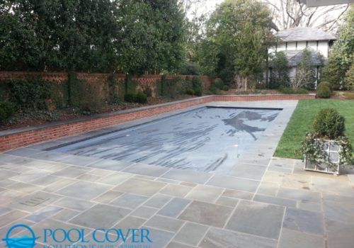 Charleston, SC Safety Pool Cover Travertine Pool Deck