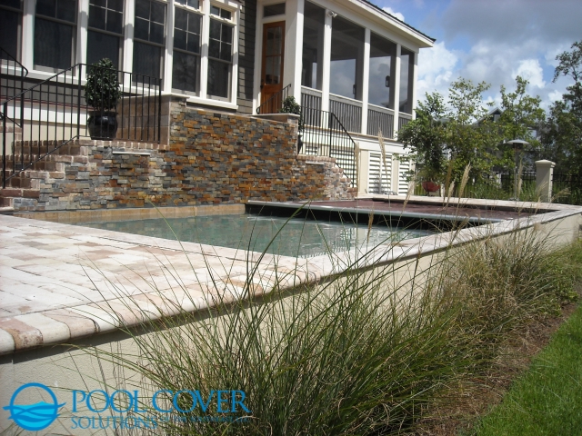 Edisto, SC Safety Pool Cover with Waterfall and Water Features