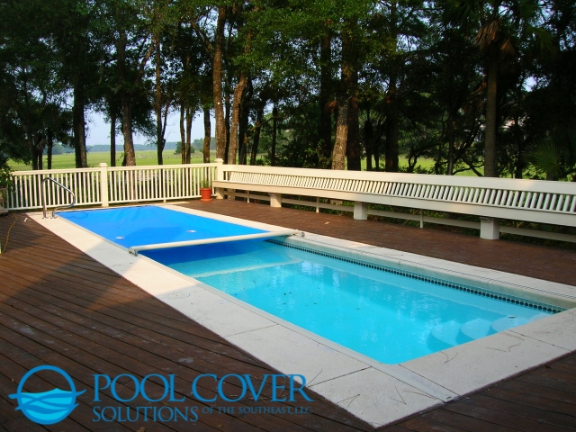 Kiawah SC Safety Pool Cover Automatic with wood deck