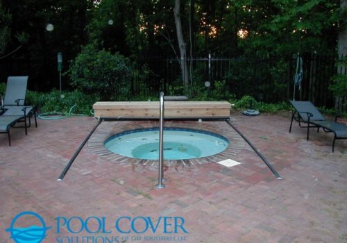 Mt Pleasant SC Manaul Pool Cover on Spa with Paver Decking (3)
