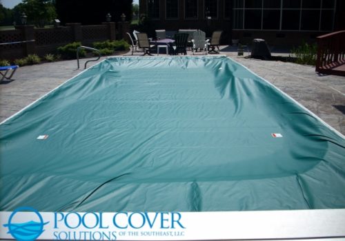 Myrtle Beach SC Safety Winter Cover on Free Form Fiberglass Pool