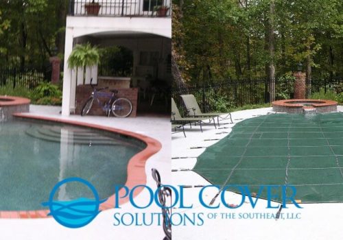 Charleston SC Loop Loc mesh winter safety cover with raised spa