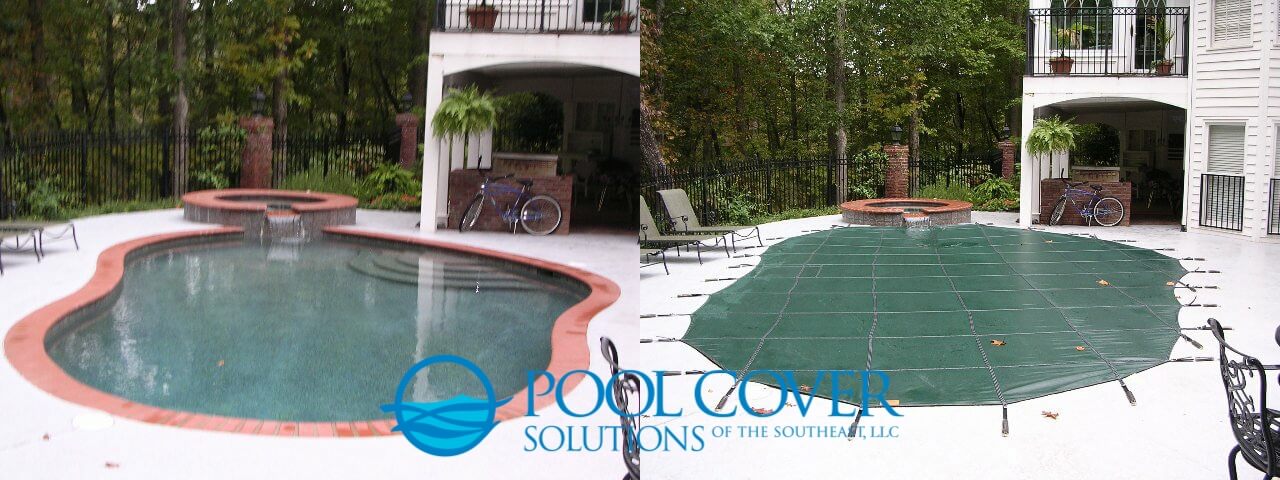 Charleston SC Loop Loc mesh winter safety cover with raised spa