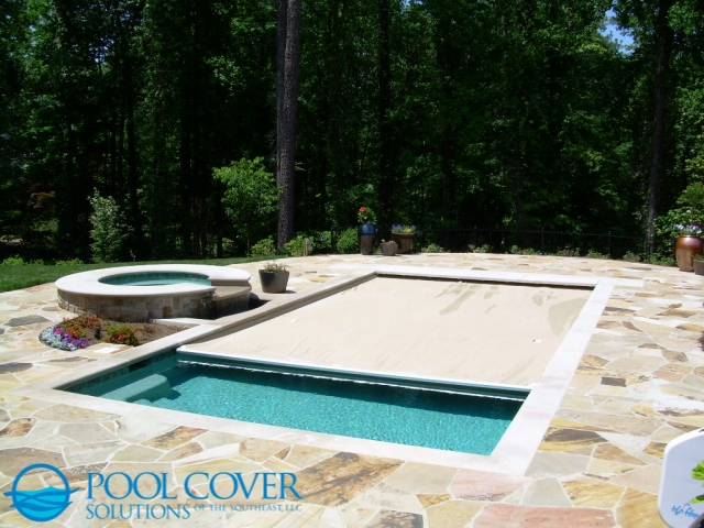 Charlotte NC Automatic Pool Cover with Spill Over Spa