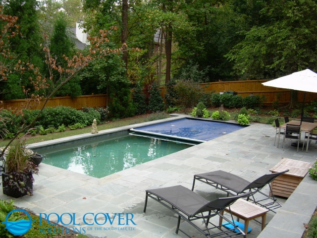 Greer SC Winter Safety Cover for Pool with Travertine Deck