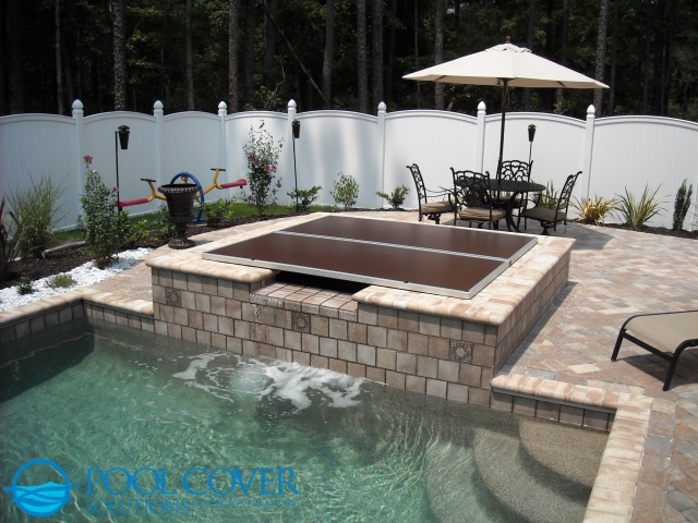 Murrells Inlet SC Automatic Pool Cover with sun deck and water features