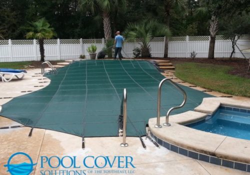 Myrtle Beach SC Loop Loc Mesh Winter Pool Cover with raised wall and hand rails (1)