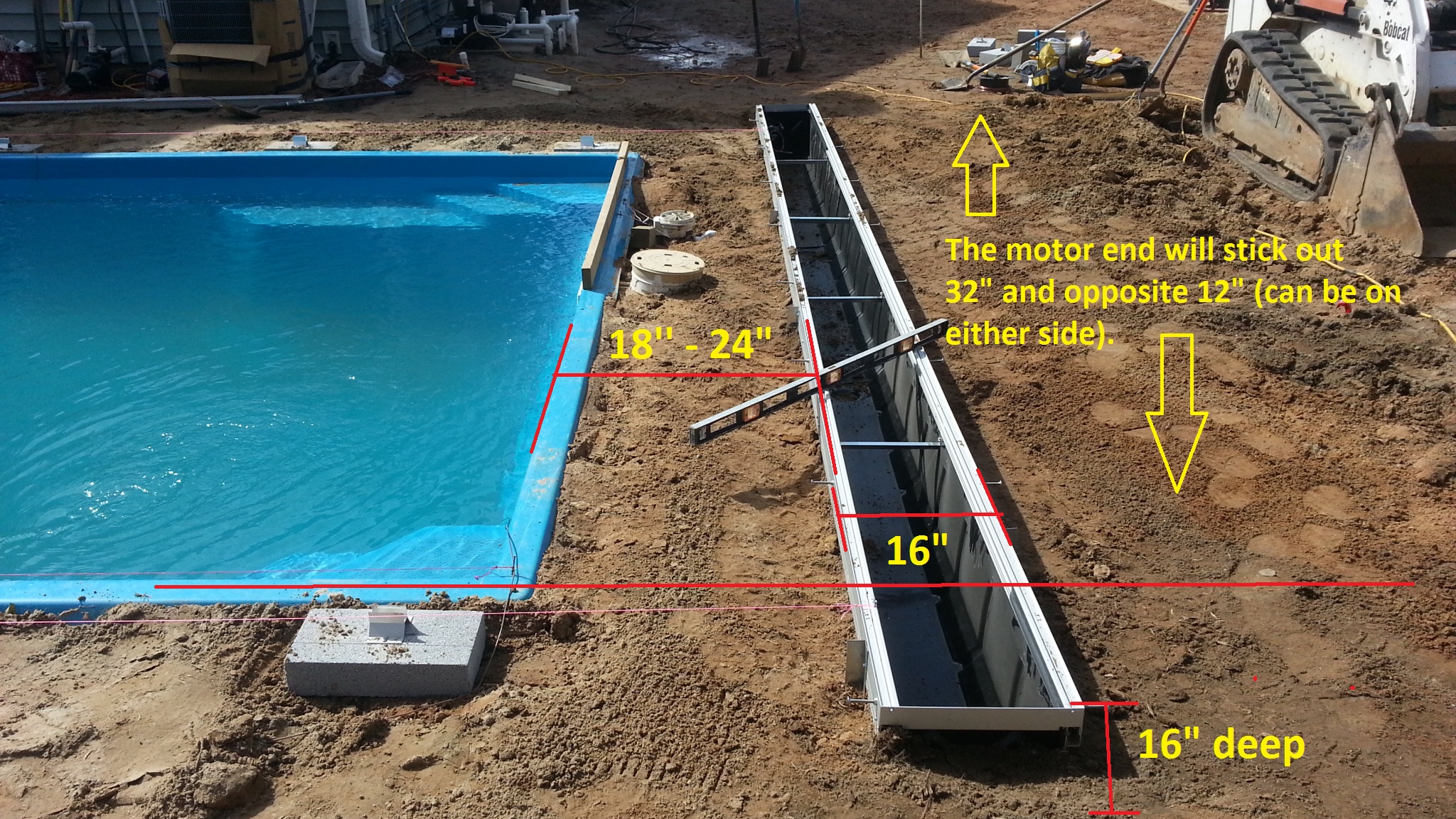 upb box location during the installation of an automatic pool cover