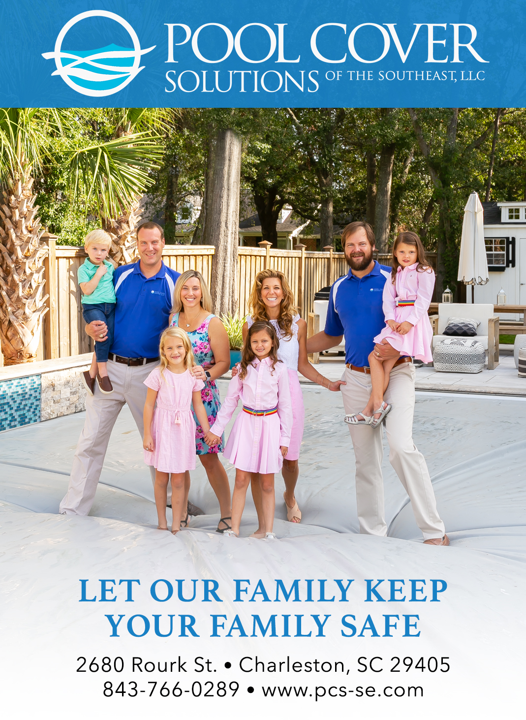 Windmueller Family on Pool Cover